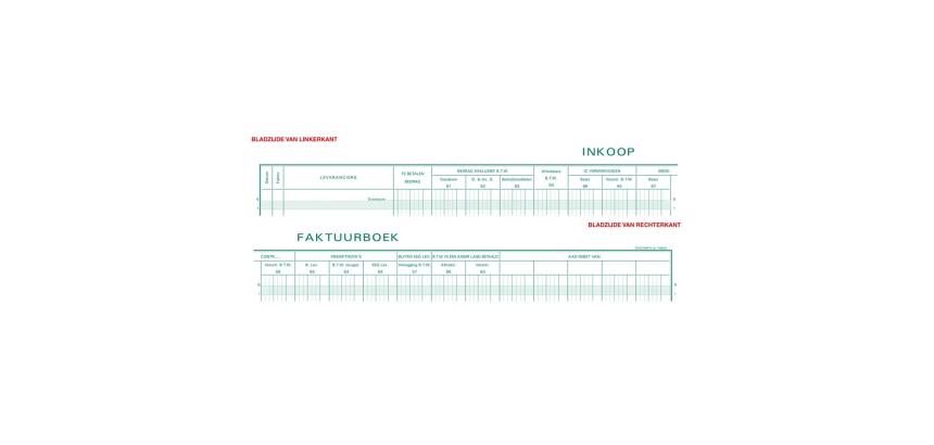 Piqûre TVA Entrées - texte NL - 31 lignes - avec feuille d'identification