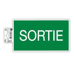Panneau PVC adhésif antidérapant Sortie 20x11 cm - Vert