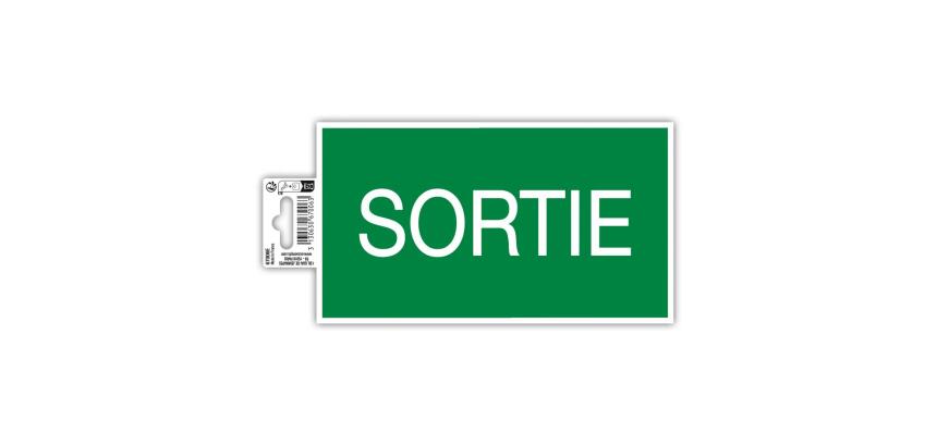 Panneau PVC adhésif antidérapant Sortie 20x11 cm - Vert