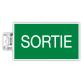 Panneau PVC adhésif antidérapant Sortie 20x11 cm - Vert