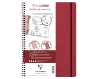 My.Notes Age Bag cahier reliure intégrale à marges détachables A4 120 pages détachables ligné + cadre en-tête - Rouge
