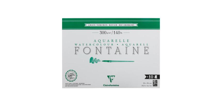 Fontaine bloc collé 1 côté 10F 26x36cm 300g grain torchon