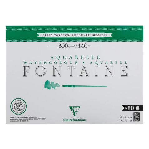 Fontaine bloc collé 1 côté 10F 26x36cm 300g grain torchon