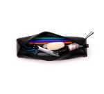 CUIR NOIR Trousse ronde Ø5,5x22 cm. - Noir