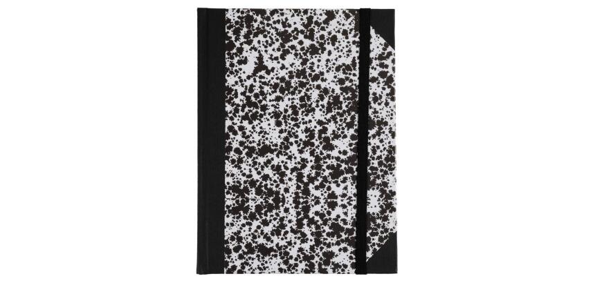 Carnet Marbre 220x170, 192 pages lignées - Blanc