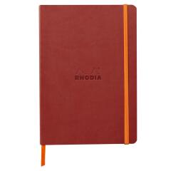 Rhodiarama carnet souple A5 160 pages dot papier ivoire 90g fermeture élastique - Nacarat
