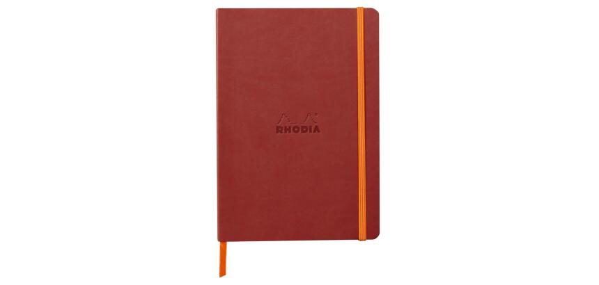 Rhodiarama carnet souple A5 160 pages dot papier ivoire 90g fermeture élastique - Nacarat