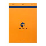 Bloc de bureau Master agrafé en-tête A4 100 feuilles petits carreaux 70 g - Orange