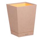 Rhodiarama corbeille à papier simili cuir italien 27x27x32 cm - Touche de rose