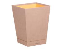 Rhodiarama corbeille à papier simili cuir italien 27x27x32 cm - Touche de rose