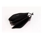 CUIR NOIR Trousse plate avec 3 compartiments. - Noir