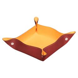 Rhodiarama vide-poche réversible simili cuir italien 12x12x4,5 cm - Nacarat