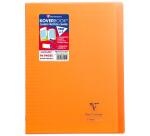 Cahier piqué Koverbook A4 96 pages grands carreaux couverture polypropylène transparent - Assortis