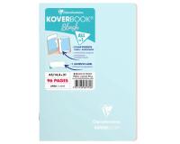 Koverbook Blush cahier piqué A5 96 pages ligné couverture polypropylène opaque bicolore. - Bleu givré/Corail