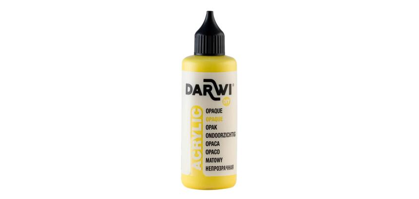 Darwi Flacon de 80 ml de Peinture Acrylique Universelle Opaque - jaune soleil