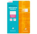 Cahier piqué spécial déficients visuels A4 96 pages grands carreaux 2 ,5mm agrandis 10x10 - Assortis