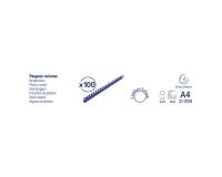 Canutillos para encuadernar Caja de 100 - Grosor: 8mm - Capacidad: 20-40 - Negro