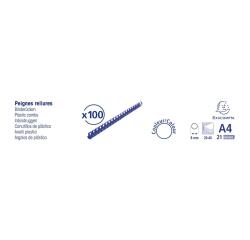 Canutillos para encuadernar Caja de 100 - Grosor: 8mm - Capacidad: 20-40 - Negro