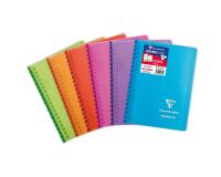 Carnet reliure intégrale enveloppante Koverbook 11x17cm 100 pages petits carreaux couverture polypropylène transparent - Assortis