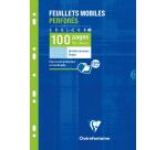 Feuillets mobiles de couleur sous étui A4 100 pages perforées grands carreaux