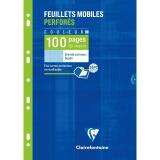 Feuillets mobiles de couleur sous étui A4 100 pages perforées grands carreaux