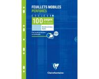 Feuillets mobiles de couleur sous étui A4 100 pages perforées grands carreaux