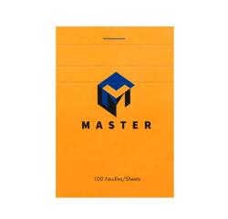 Bloc de bureau Master agrafé en-tête A7 100 feuilles petits carreaux 70 g - Orange