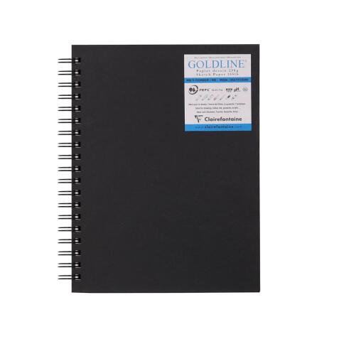 Goldline carnet spiralé 40F 17,8x25x4cm 250g - Noir