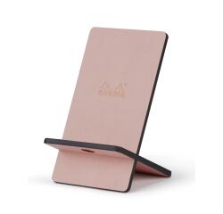 Rhodiarama support pour téléphone mobile simili cuir italien 13x8x8,5 cm - Touche de rose
