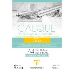 Papier Calque bloc collé 50F A4 55g