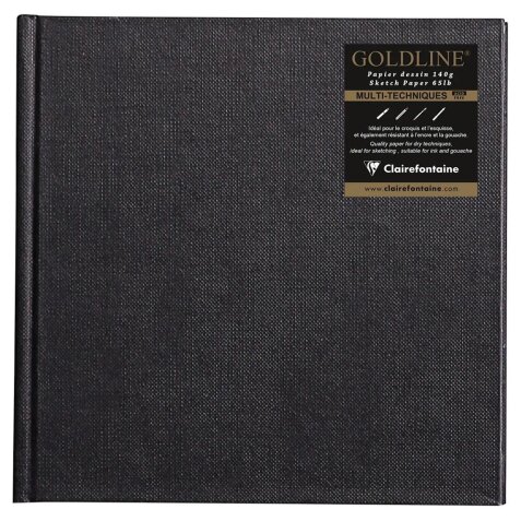 Goldline carnet cousu collé 64F 15x15cm 140g - Blanc