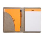 Rhodiarama livret porte-bloc N°16 pour bloc ou carnet format A5 - Taupe