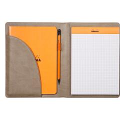Rhodiarama livret porte-bloc N°16 pour bloc ou carnet format A5 - Taupe