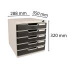 Module de classement Modulo Office A4 5 tiroirs fermables à clé - Noir