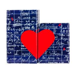 Le Mur des Je t'aime, Set de 2 pots à crayons magnétiques moyen 6x6x11 cm et petit 6x6x8 cm