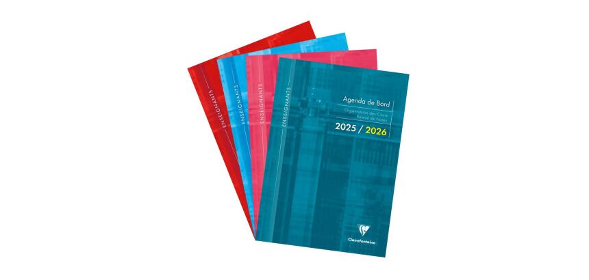 Agenda de bord millésimé enseignant 6 colonnes (48 cases/semaine) piqué A4 112 pages Couleur aléatoire - Assortis