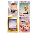 Kit fotográfico (con expositor) 10x7 cm - 6 juegos de 4 marcos de fotos magnéticos