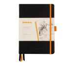Rhodiarama Goalbook rembordé rigide A5 240 pages dot papier ivoire 90g - Noir