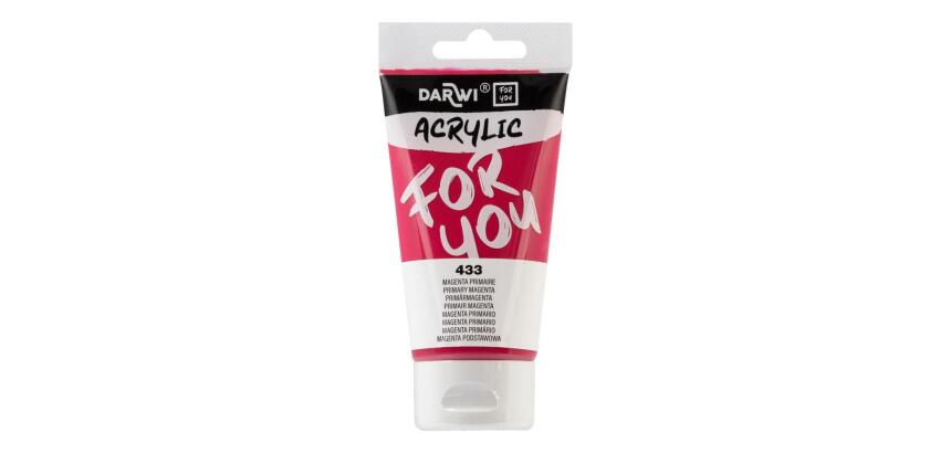 Darwi For You tube de peinture acrylique 75 ml - Magenta primaire