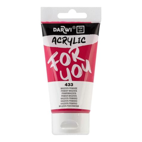 Darwi For You tube de peinture acrylique 75 ml - Magenta primaire