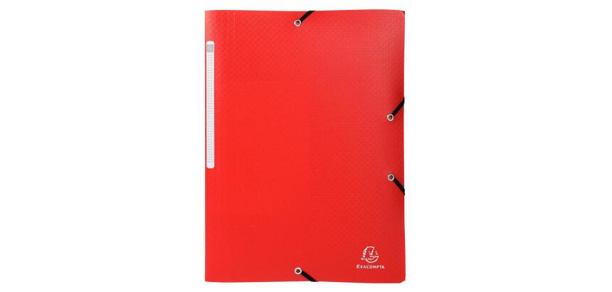 Chemise à élastiques 3 rabats PP OPAK - A4 - Rouge
