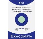 Estuche Exacompta 100 fichas Exacompta cartulina bristol - liso sin taladro 74x105mm - Verde