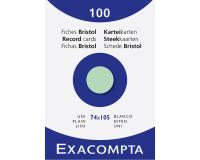 Estuche Exacompta 100 fichas Exacompta cartulina bristol - liso sin taladro 74x105mm - Verde