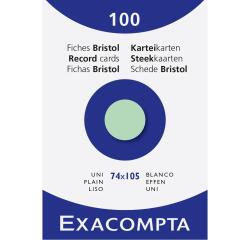 Estuche Exacompta 100 fichas Exacompta cartulina bristol - liso sin taladro 74x105mm - Verde