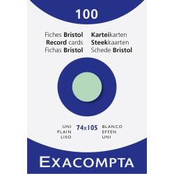 Étui de 100 fiches - bristol uni non perforé 74x105mm - Vert