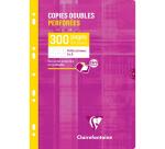 Copies doubles perforées-blanc A4 petits carreaux 300 pages - Rose framboise