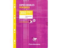Copies doubles perforées-blanc A4 petits carreaux 300 pages - Rose framboise