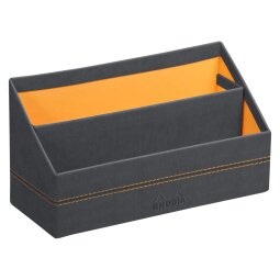 Rhodiarama porte-courrier simili cuir italien 25x10x14 cm - Titane