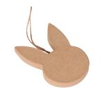 Tête de lapin plate à suspendre 1x6,5x9cm - Kraft