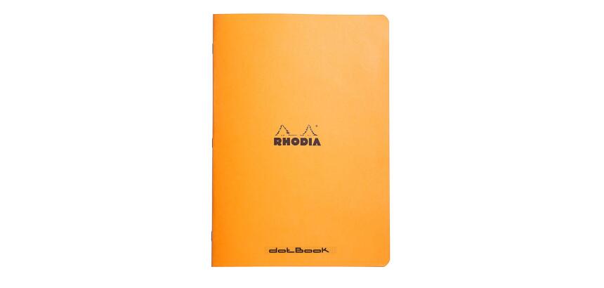 Cahier piqué Rhodia Classic 21x29,7 cm 96 pages dot non détachables 80g - Orange